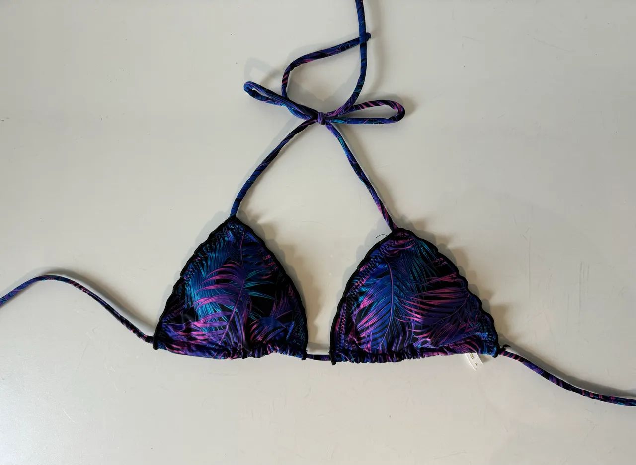 biquíni roxo estampa tropical - Foto 5