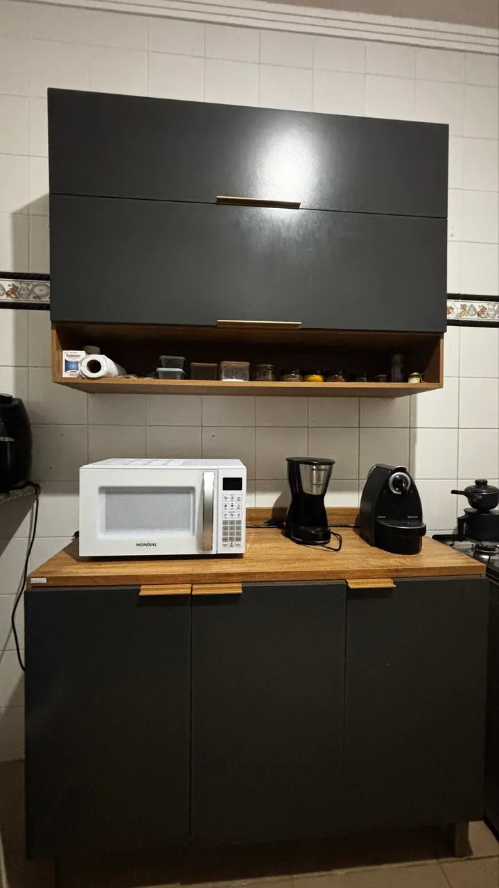 Cozinha compacta Bartira, Cor damasco/grafite