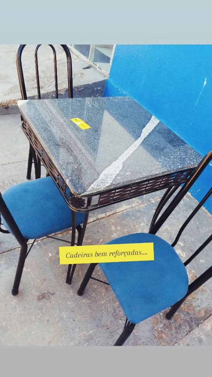 Mesa mármore Conservada com 3 cadeiras - Foto 4