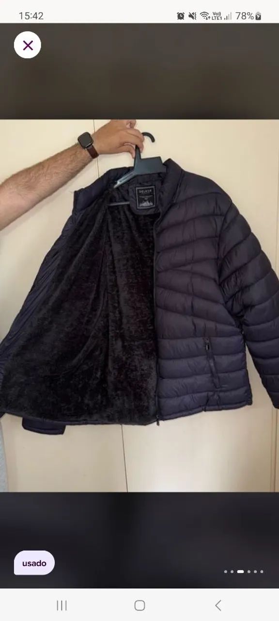 Jaqueta puffer delkor G3 peluciado plus size  - Foto 2