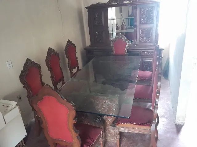 Conjunto Sala de Jantar de Madeira de lei,mesa com oito cadeiras - Foto 2