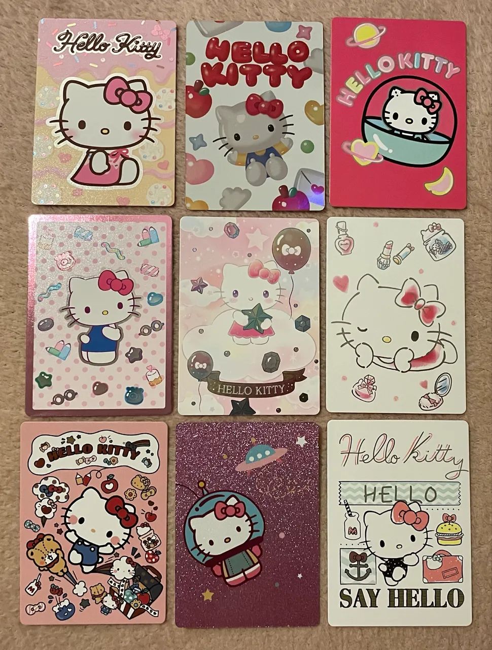 Hello Kitty Panini Cards Set com 9