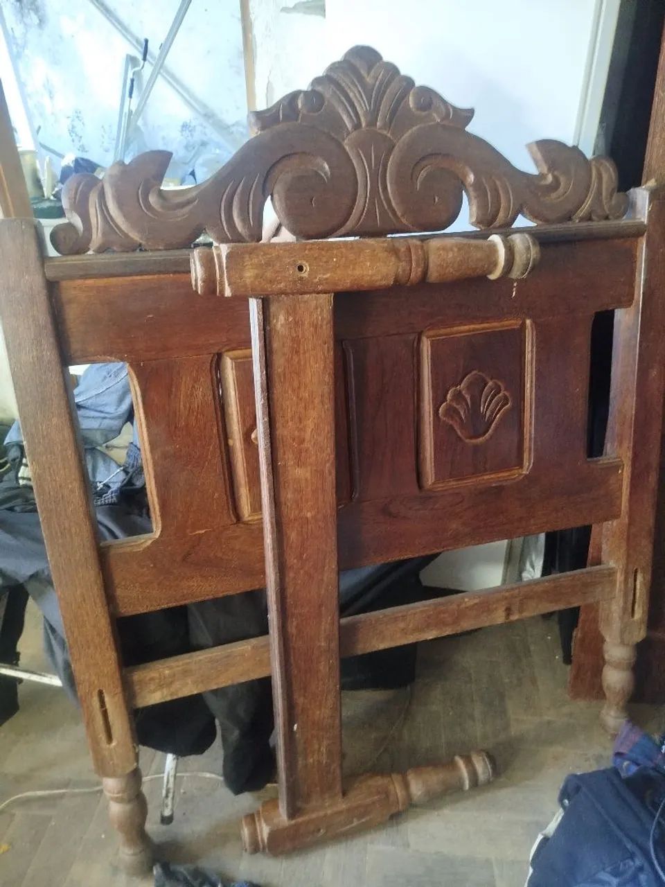 Cama de solteiro sucupira completa com colchão 