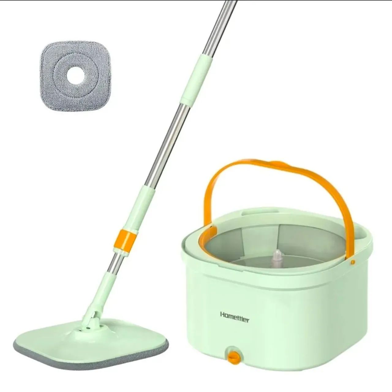 Mop Giratório Homettler com Sistema Duplo Água Limpa e Suja inteligente.