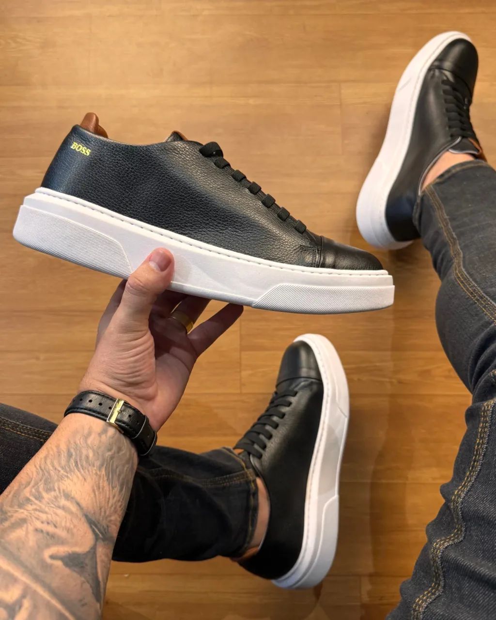 TÊNIS MASCULINO BOS (COURO) - Foto 3