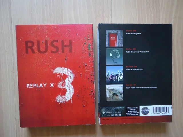 Rush - Replay X3 DVD Digipack + CD Bonus  Raríssimo ( 3 Dvds + 1 CD ) - Foto 2