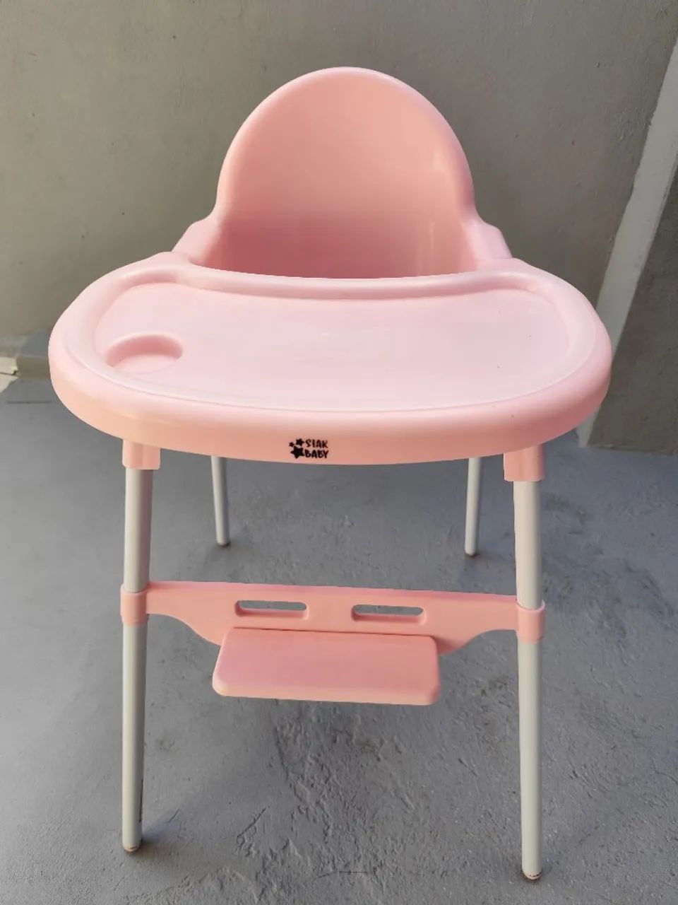 Cadeira de alimentação bebê rosa 