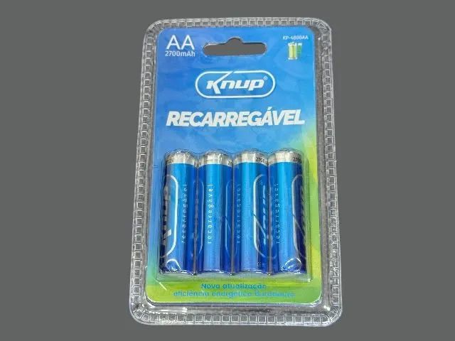 Pilha Recarregavel AA Com 4 Unidades