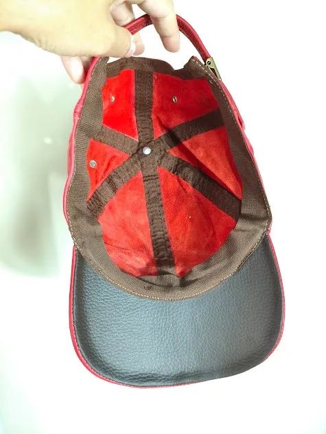 boné de couro legítimo vermelho  - Foto 4