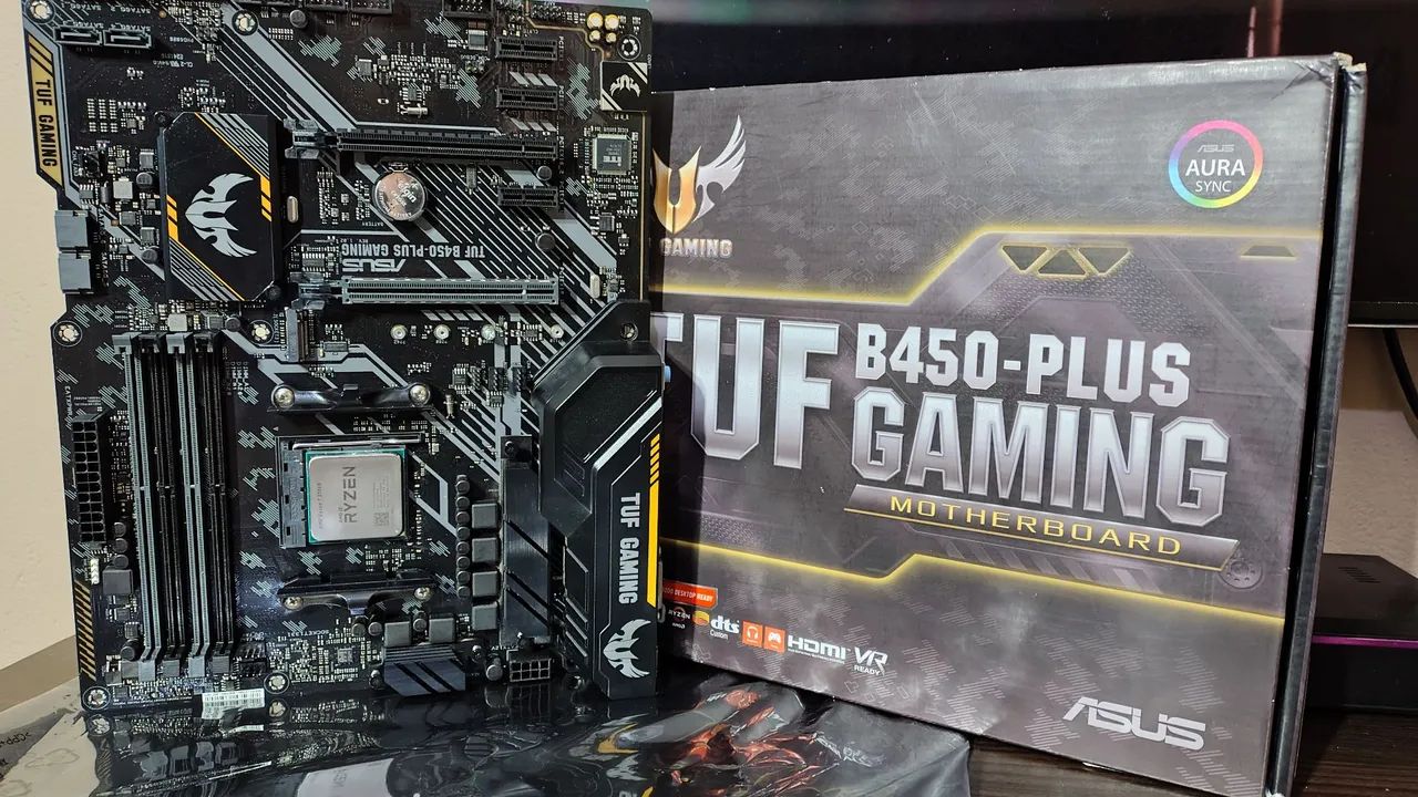 Placa mãe Asus TUF B450 plus gaming BIOS original de fábrica   - Foto 2
