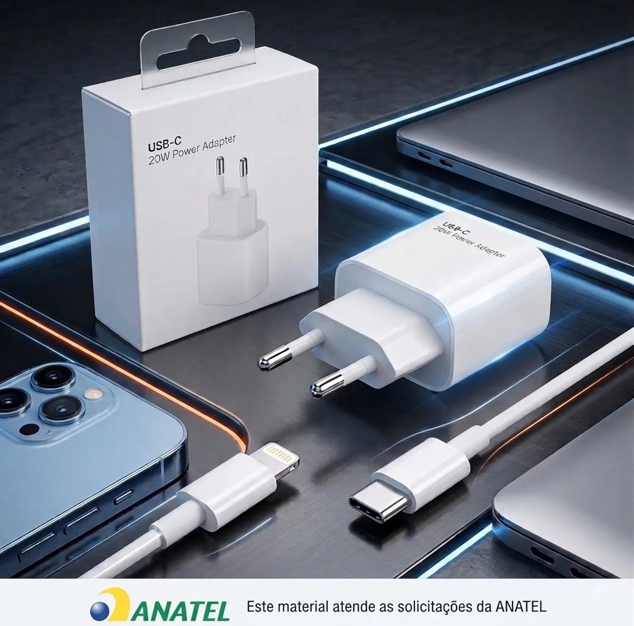 Kit Carregador para iPhone 20W + Cabo | Lacrado