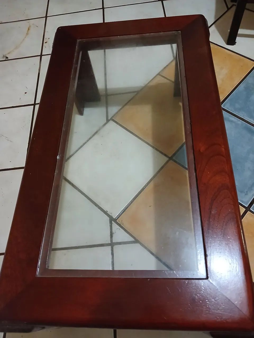 Vendo mesa de mogno e vidro  - Foto 2