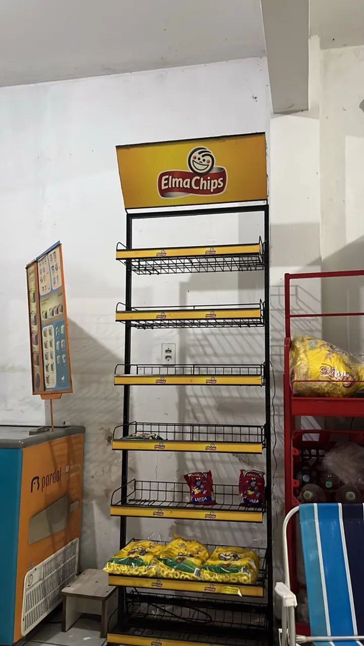 Prateleira expositora elma chips 