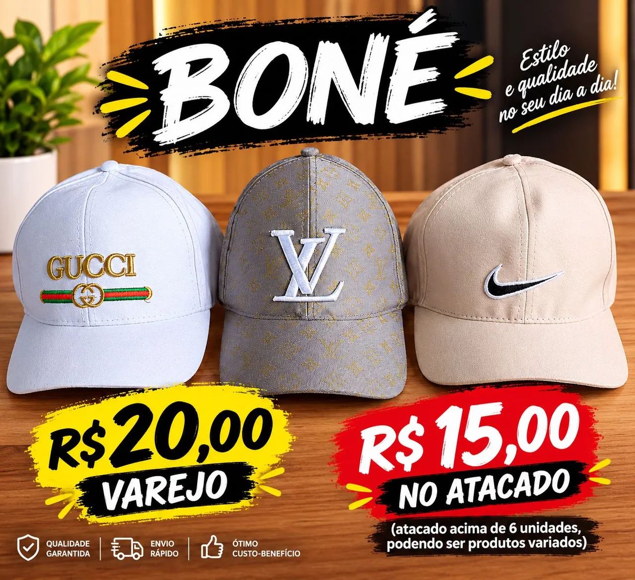 Boné (15 reais no atacado) - Foto 3