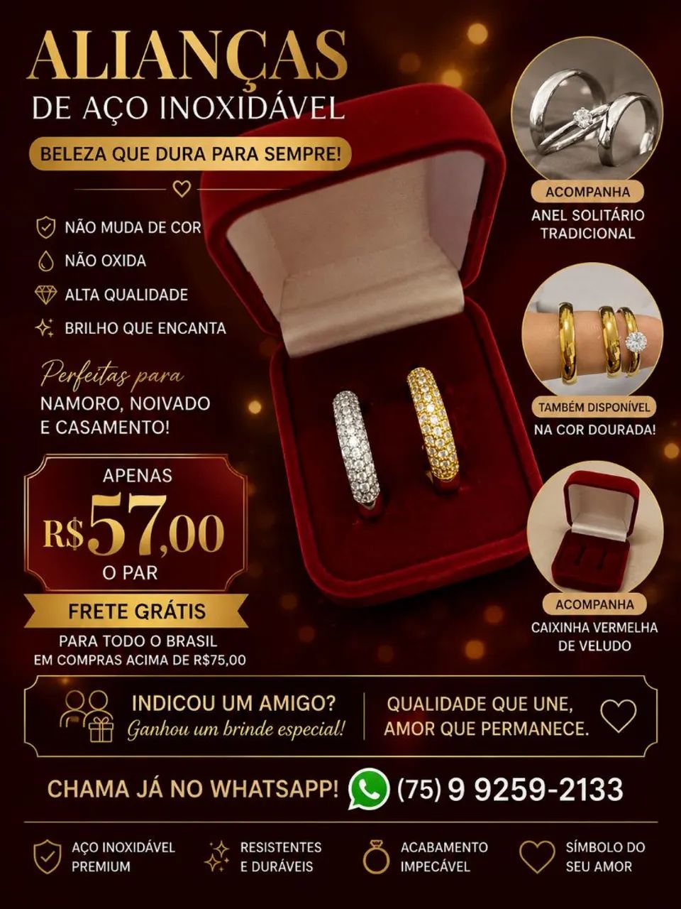 Aliança de namoro noivado e casamento 