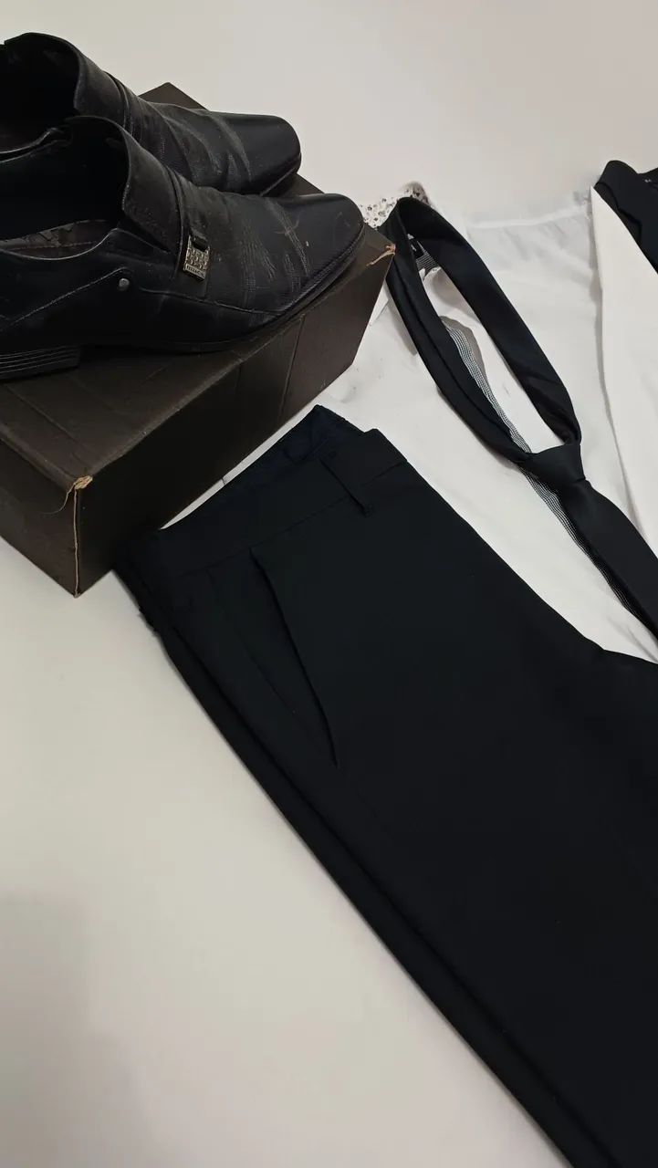 KIT TERNO SLIM + CAMISA + SAPATO + CINTO + GRAVATA - Foto 5