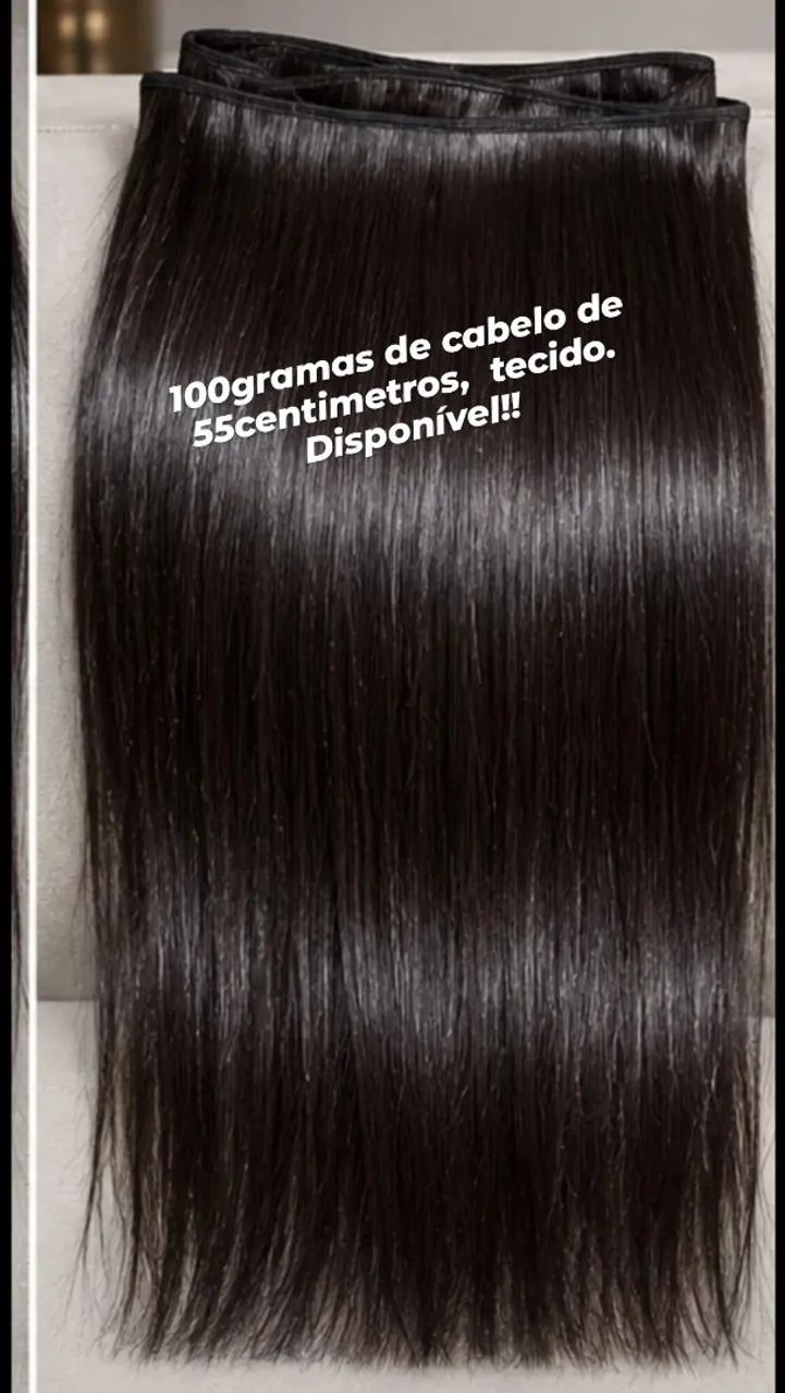 Cabelo de 55centimetros,  tecido. 