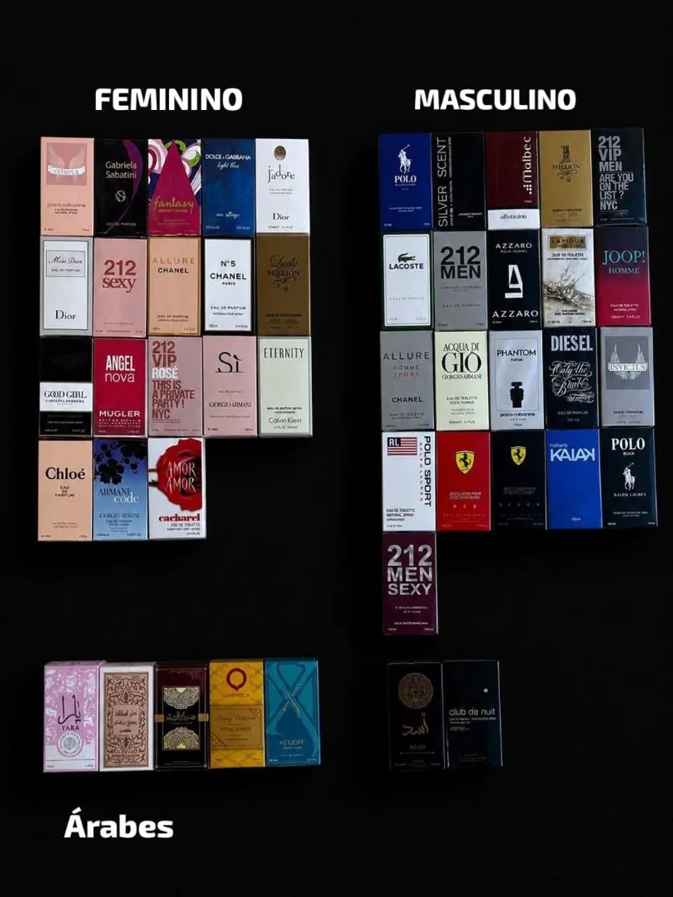 Perfumes inspirados nos importados 