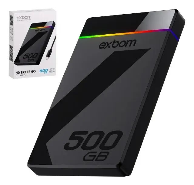 HD Externo 500GB USB 3.1 Exbom HDE-S5GL RGB Pc/Notebook/Console - WZetta - Foto 3