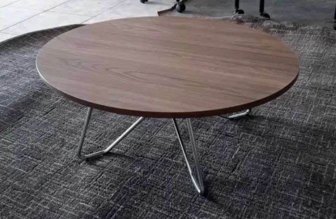 Mesa de Centro Oval Base de Metal Tampo Teka - Foto 4