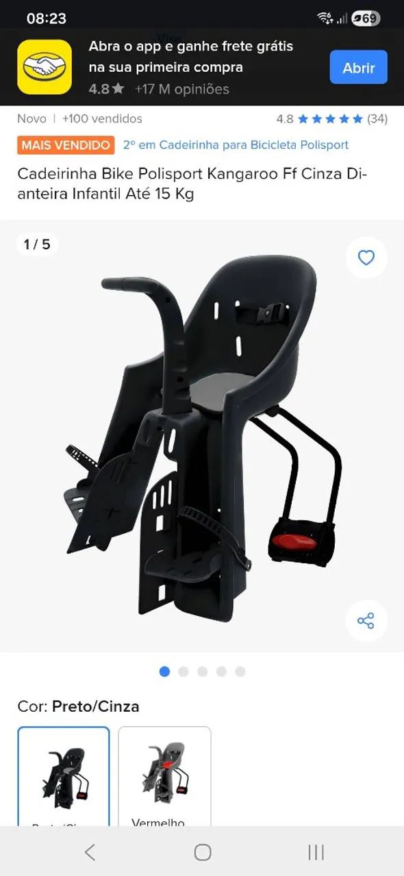 Cadeirinha de bicicleta dianteira  - Foto 2
