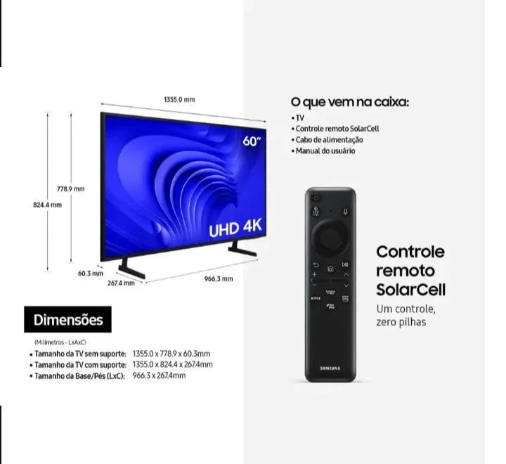 Smart TV 60? 4K UHD LED Samsung 60DU7700 - Foto 2