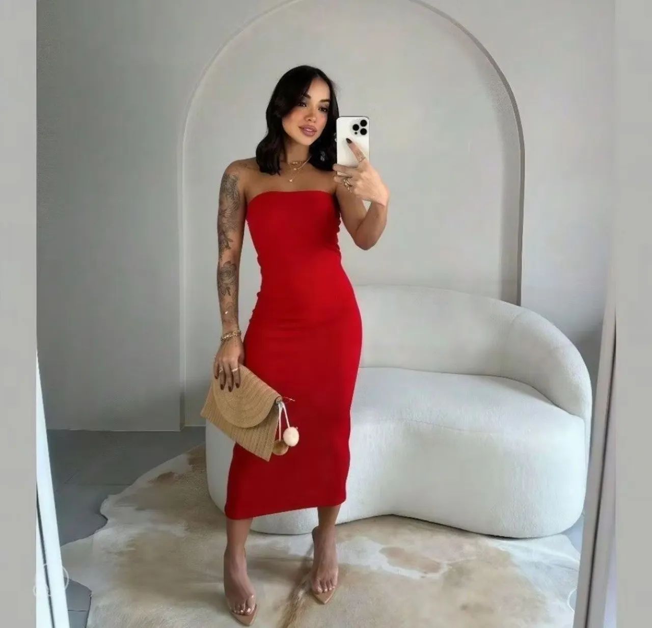 Vestido MIDI Malha Canelada  - Foto 2
