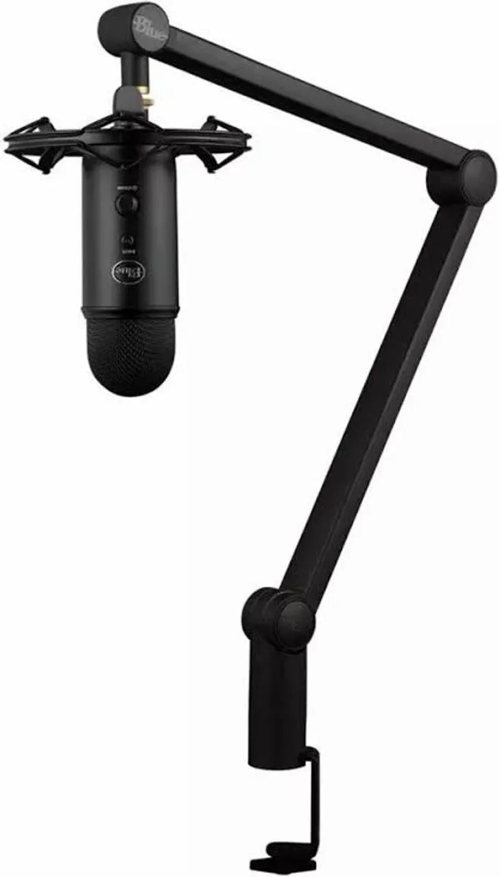 Microfone USB Logitech Blue Yeticaster COM braço articulado para Creators e Gamers