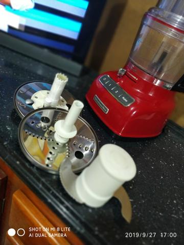 Processador fatiador kitchenaid kitchen aid vermelho 110v bem novinho - Foto 4