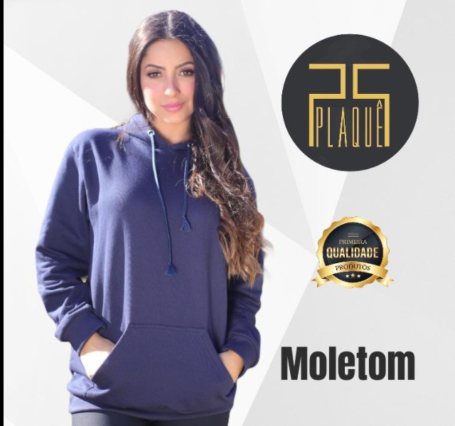 Moletom Feminino Plaquê Novo