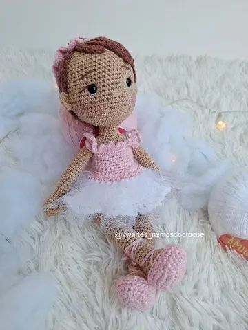 Boneca Bailarina Amigurumi Crochê 
