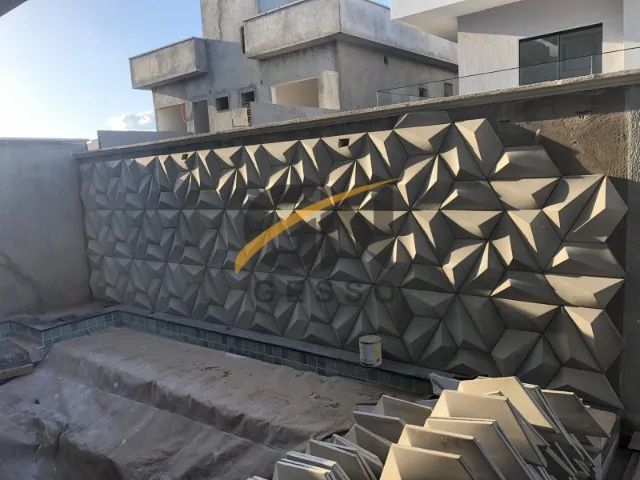 Placas 3D cimenticio, ideal para muros e fachadas - Foto 5