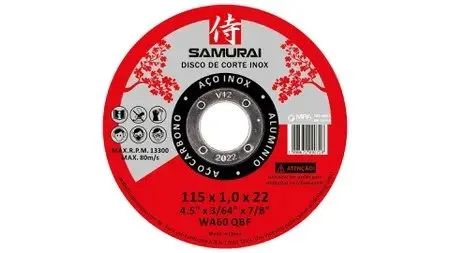 Disco de Corte Abrasivo Inox Samurai (1,50 cada)