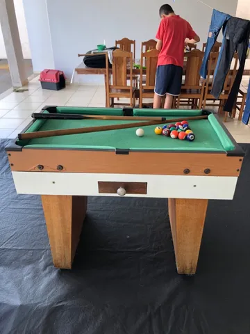 Mesinha de Sinuca Infantil Snooker Brilhar Com 02 Tacos - Sinuca