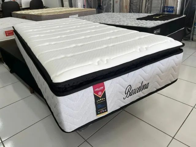 Colchão Solteirão 96x203x30 Molas Ensacadas Pillow top Confortável Marca Hellen, Novo!