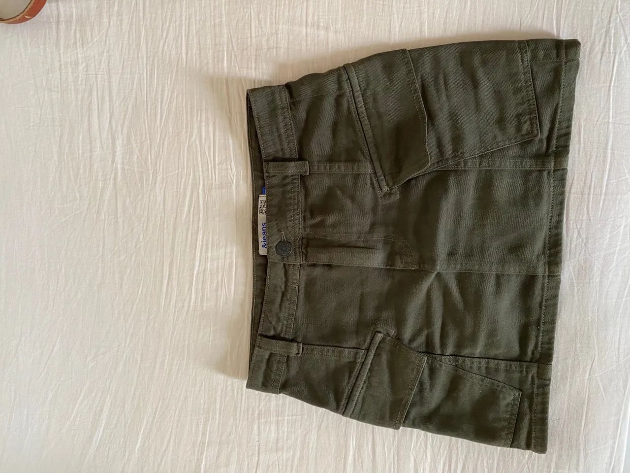 Saia Sarja Jeans Verde Militar - Foto 3