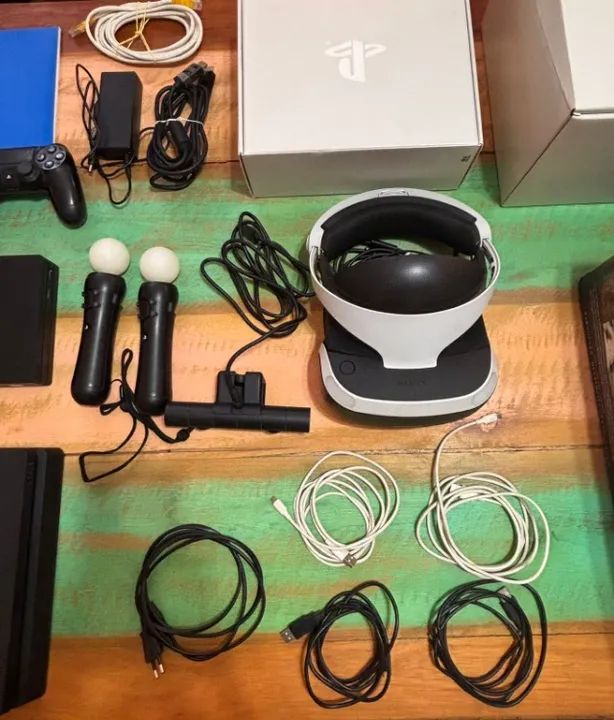 PlayStation 4 Slim com Óculos VR + Jogos + 2 Controle - Excelente Estado! - Foto 3
