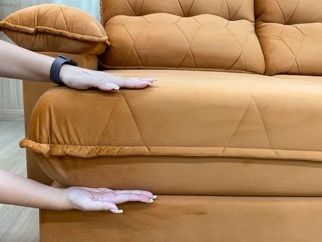 Sofá Retrátil Reclinável 2,30m Terracota Molas Ensacadas a87 - Foto 4