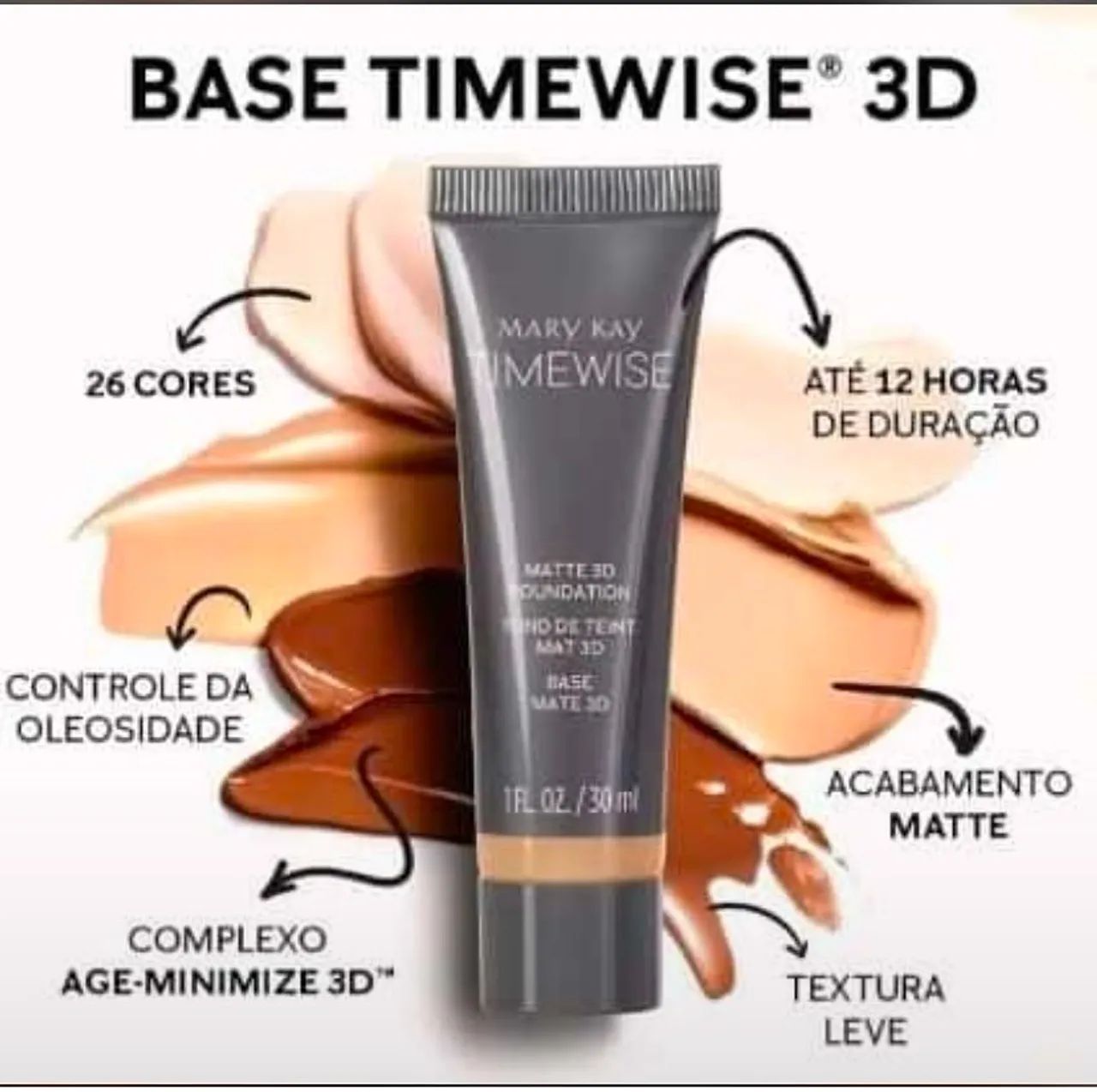 Base Timewise 3D Mary Kay - 26 Cores - Nova