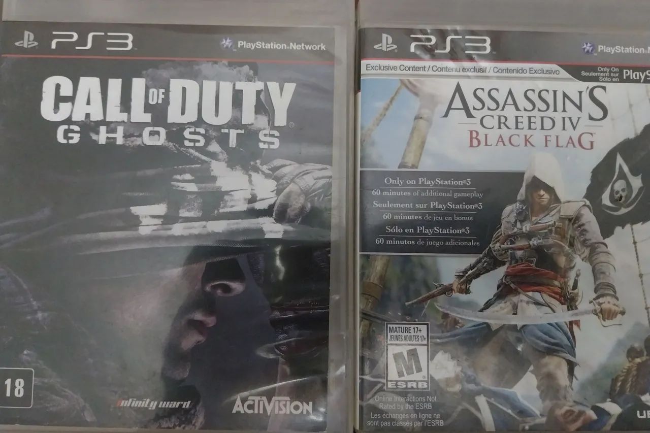 Jogo PS3 Call of Duty Ghosts + Assassin's Creed IV Black Flag
