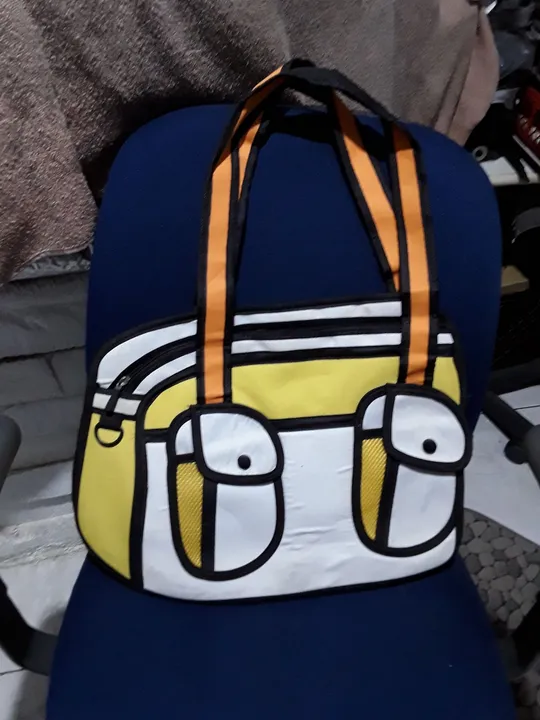 Bolsa de ombro 3D expansiva no fundo , tema desenho colorido