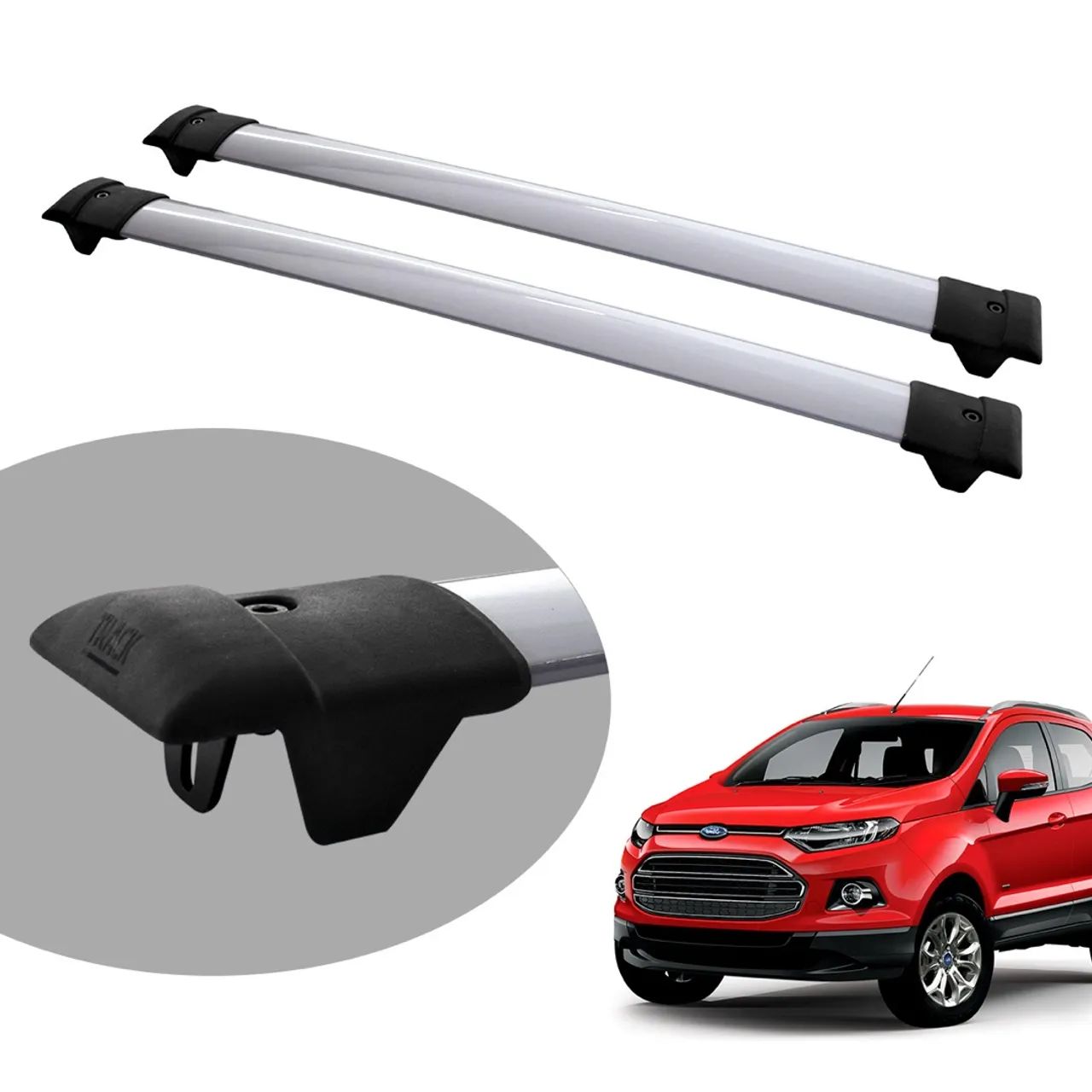 Travessa rack de teto slim Track prata Ecosport 2013 a 2021