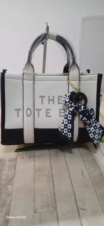 Bolsa Tote Bag - Preta e Branca - Foto 3