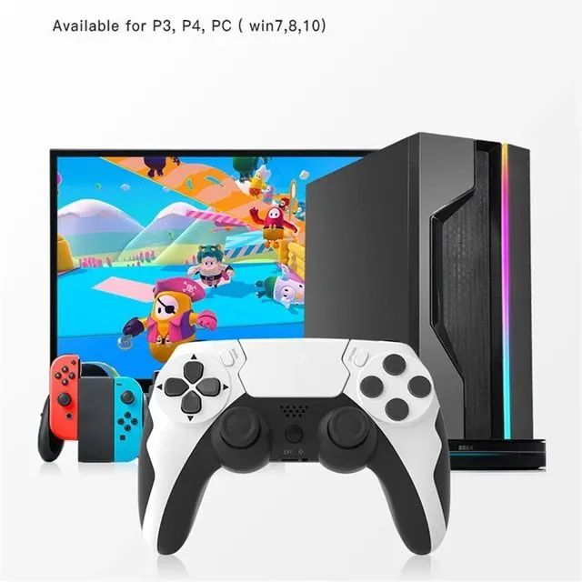 Controle Gamepad sem fio para PS4 PS3, console, vibração dupla, PC Joystick