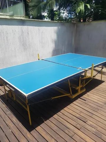 Mesa de ping sales pong com rodinha