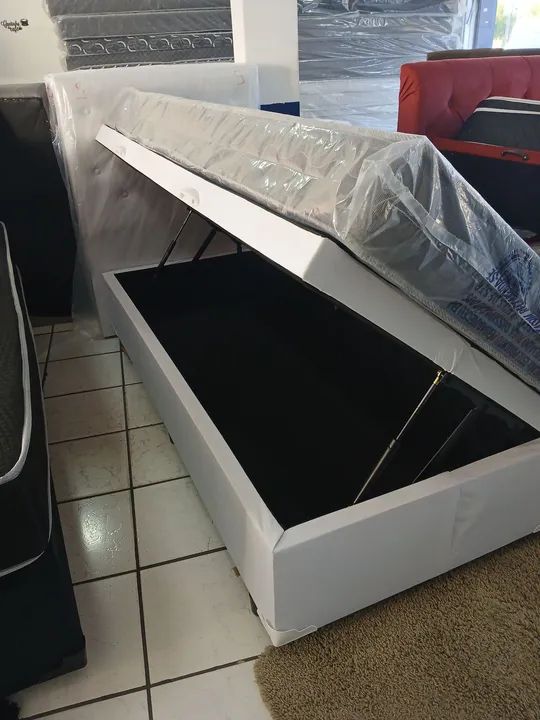 DIRETAMENTE DA FÁBRICA!!! Kit Solteiro Base Baú c/ Cabeceira e Colchão D33