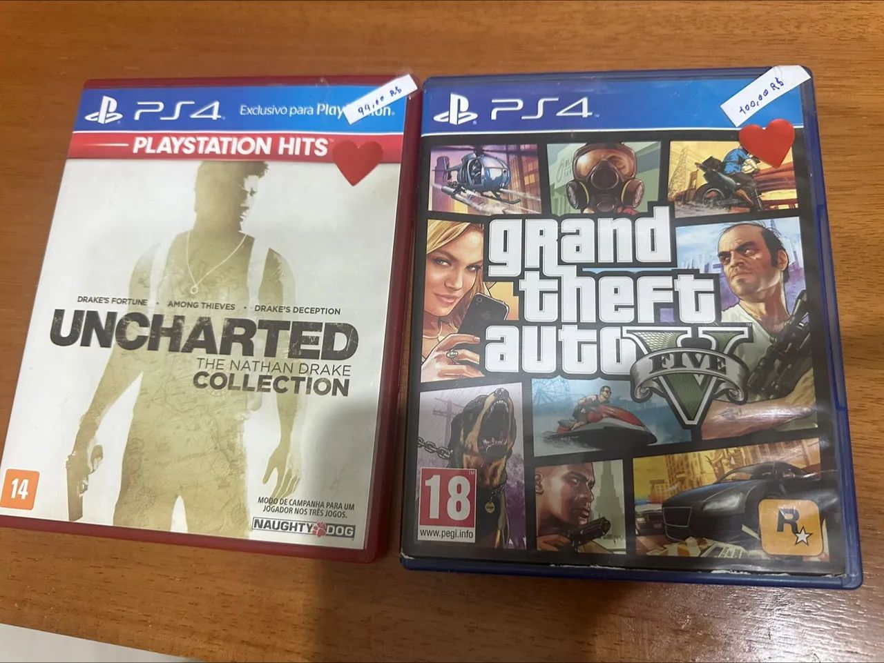 Jogos Uncharted - The Nathan Drake Collection e Grand Theft Auto V - PS4