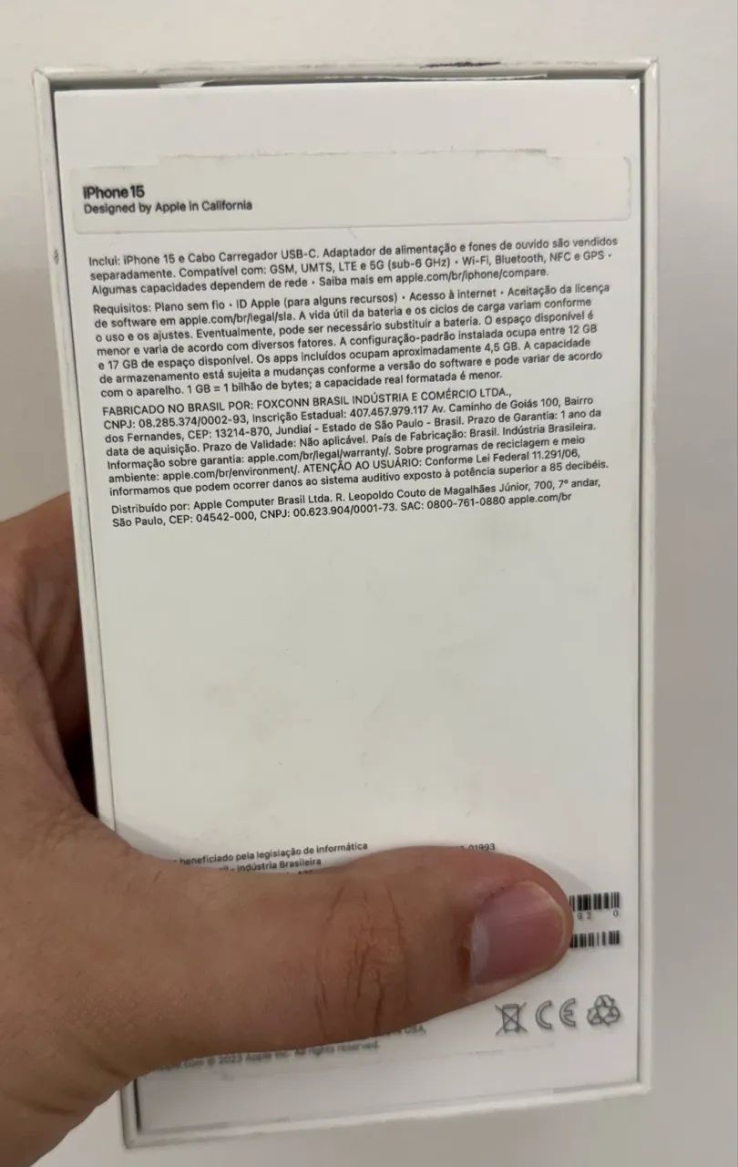 Caixa de iPhone 15 256GB Preto  - Foto 4