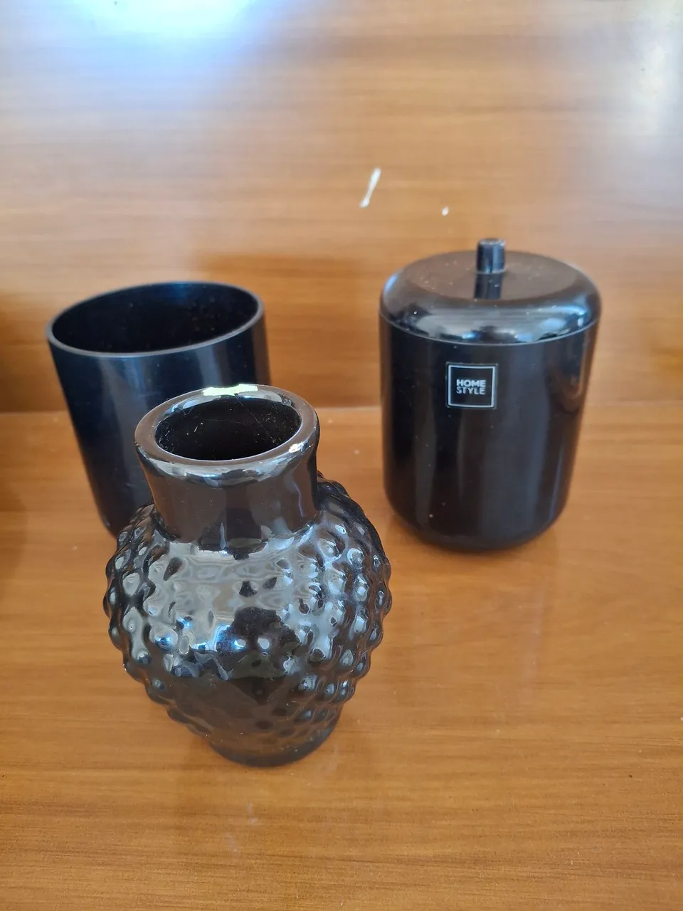 Conjunto de itens para banheiro preto