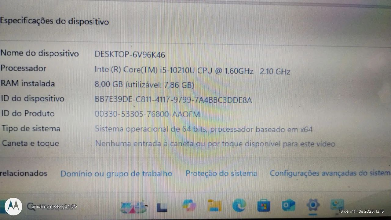 Notebook Intel Core i5 10210U 8GB RAM 112GB SSD - Foto 2